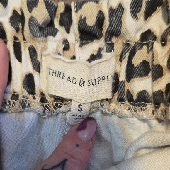 Thread & Supply Leopard Print High Waist Shorts - Tan & Black - Picture 2 of 6